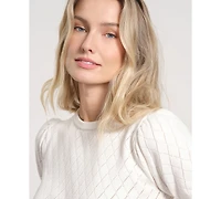 Isaac Mizrahi Women's Balloon Short-Sleeve Knitted Sweater