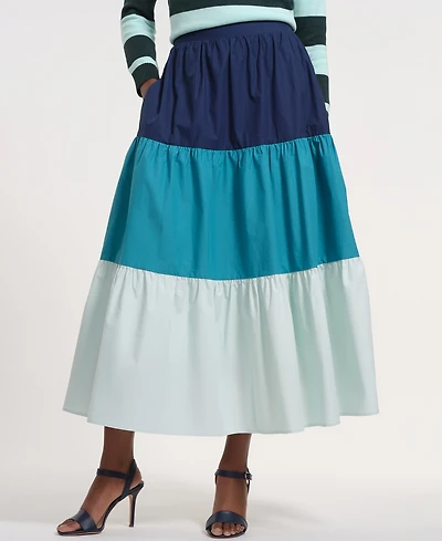 Isaac Mizrahi Women's Pull-On Tiered Maxi Long Skirt