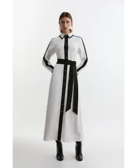 Karen Millen Women's Belted Midi Shirt Dress