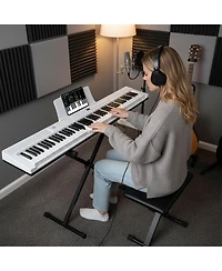 Mecale 88-Key Electric Piano Keyboard with Adjustable Stand & Portable Bag for Home or Travel