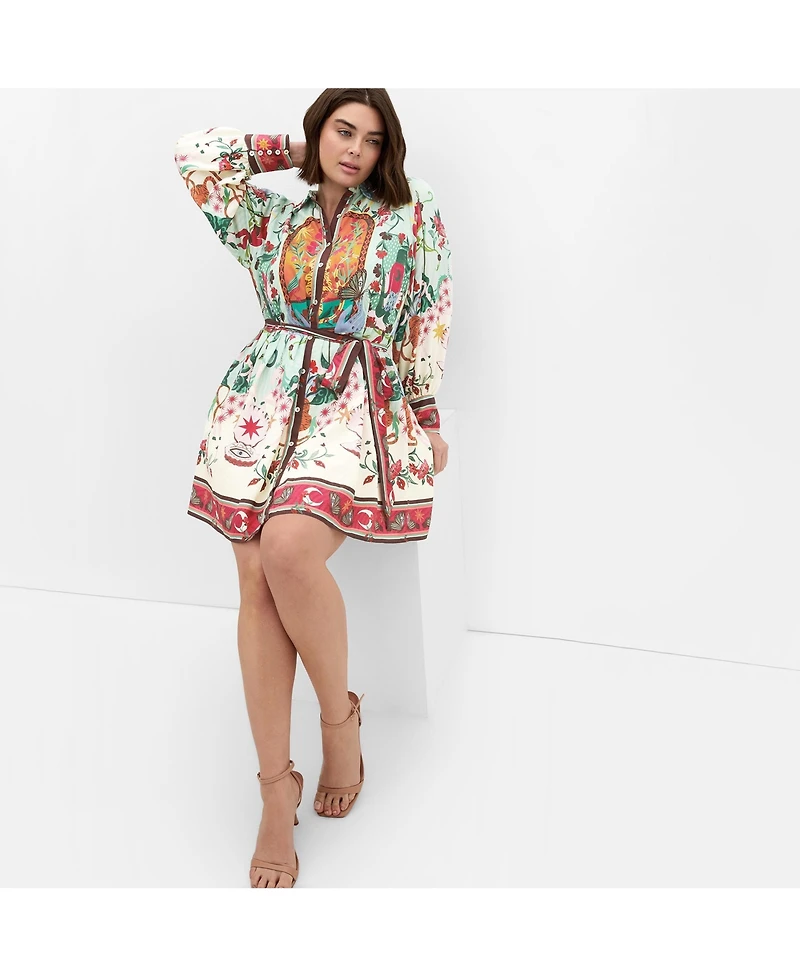 City Chic Women's Ezra Dreamscape Print Mini Dress