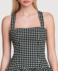 Avec Les Filles Women's Drop Waist Bubble Hem Mini Dress