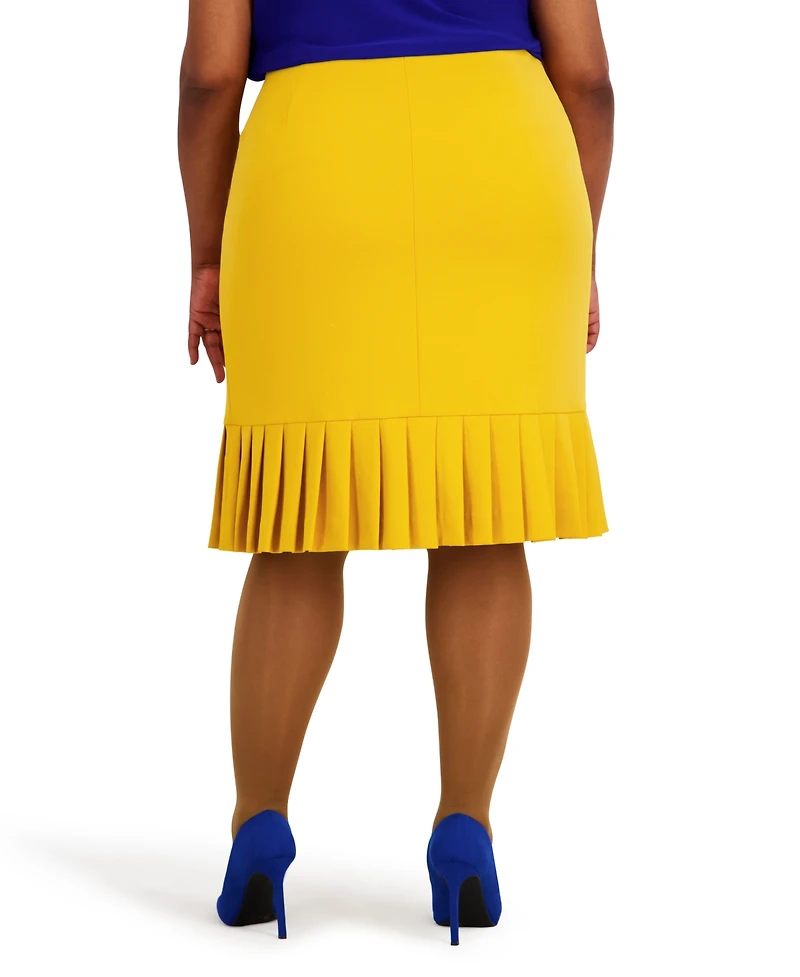 Kasper Women's Pull-On Pleated Hem Skirt