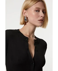 Karen Millen Women's Button Through Ribbed Maxi Dress