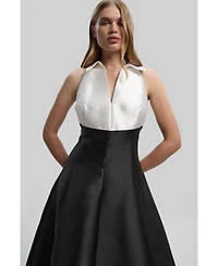 Karen Millen Women's Twill Contrast Tux Tailored Dress