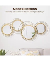 Homcom Metal Wall Art 42.25" in Round Wall Mirror,