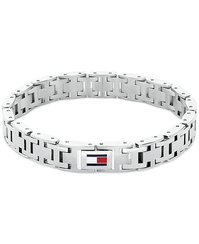 Tommy Hilfiger Men's H-Link Silver Tone Stainless Steel Bracelet