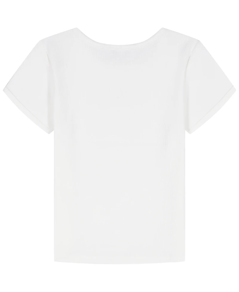 Calvin Klein Girls' 7-16 Short-Sleeve Ribbed T-Shirt