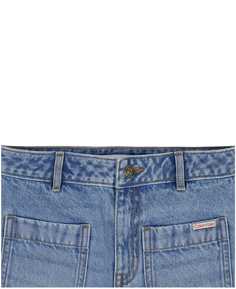 Calvin Klein Girls' 7-16 Cuffed Denim Shorts