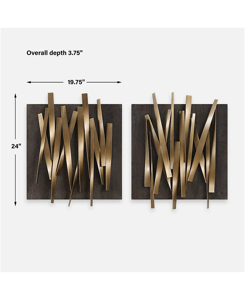 Uttermost Crosshatch Metal Wall Decor, Set of 2