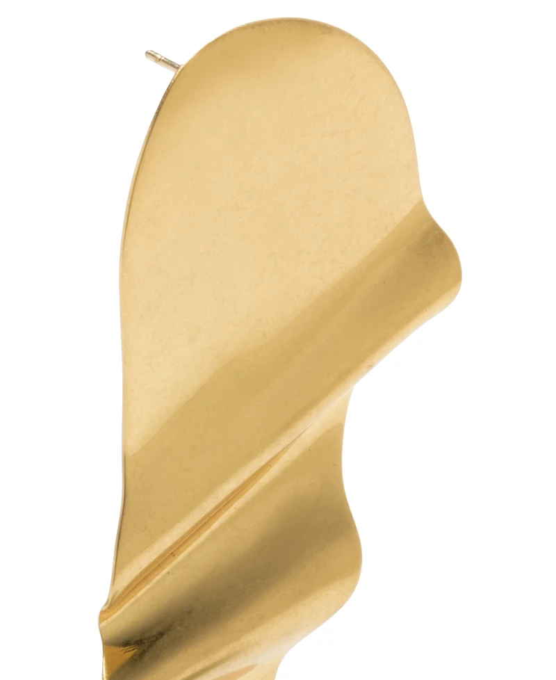 Donna Karan Gold-Tone Molten C Hoop Earrings