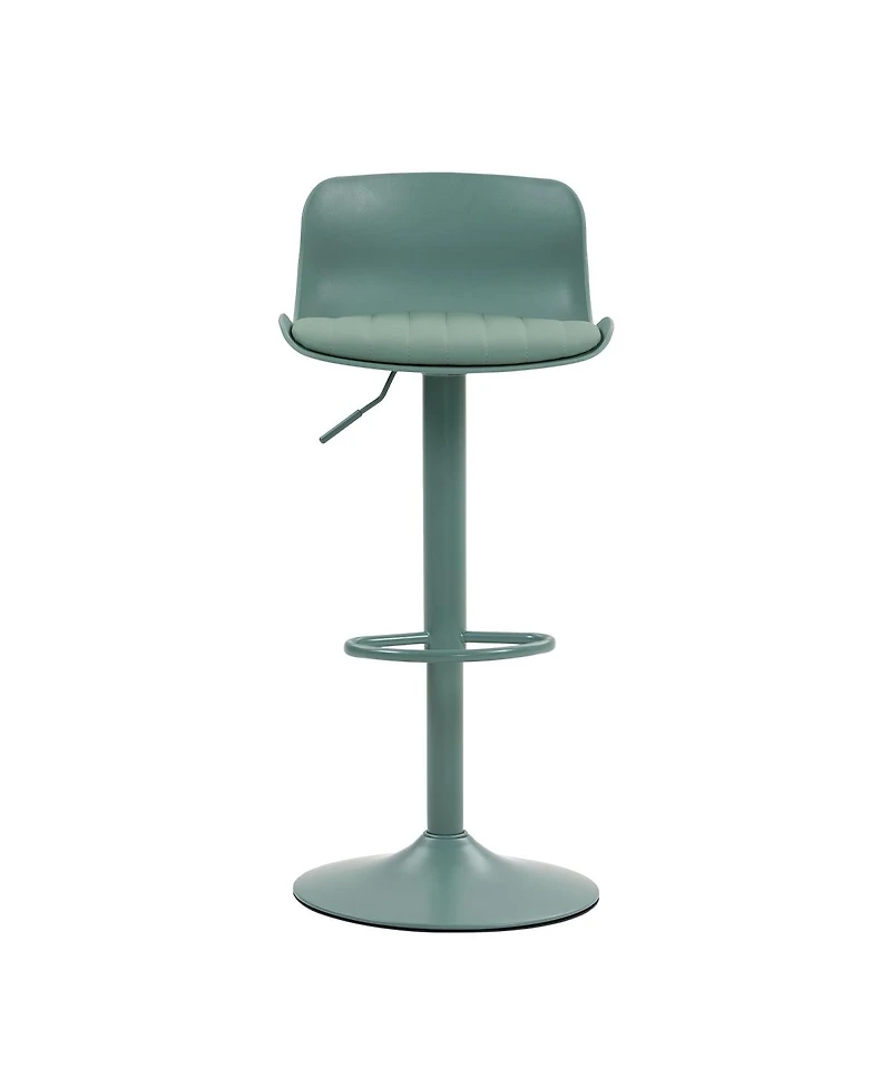 Streamdale Bar Stools Set of 2 - Adjustable Swivel Pu Leather Kitchen Island Chairs - Mint Green