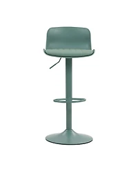 Streamdale Bar Stools Set of 2 - Adjustable Swivel Pu Leather Kitchen Island Chairs - Mint Green