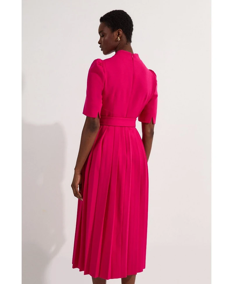 Karen Millen Women's Crepe Forever Pleat Midi Dress