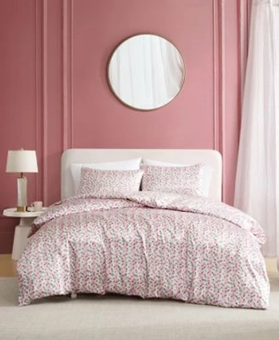 Betsey Johnson Rose Stripe Satin Duvet Cover Set