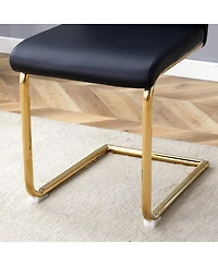 Streamdale Furniture Streamdale Marble-patterned glass dining set with gold accents: 63-inch foldable table & 4 armchairs