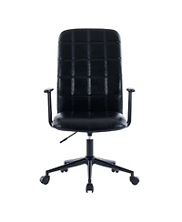 Streamdale Antique Black Pu leather office chair, 2-set, high back, adjustable, swivel.