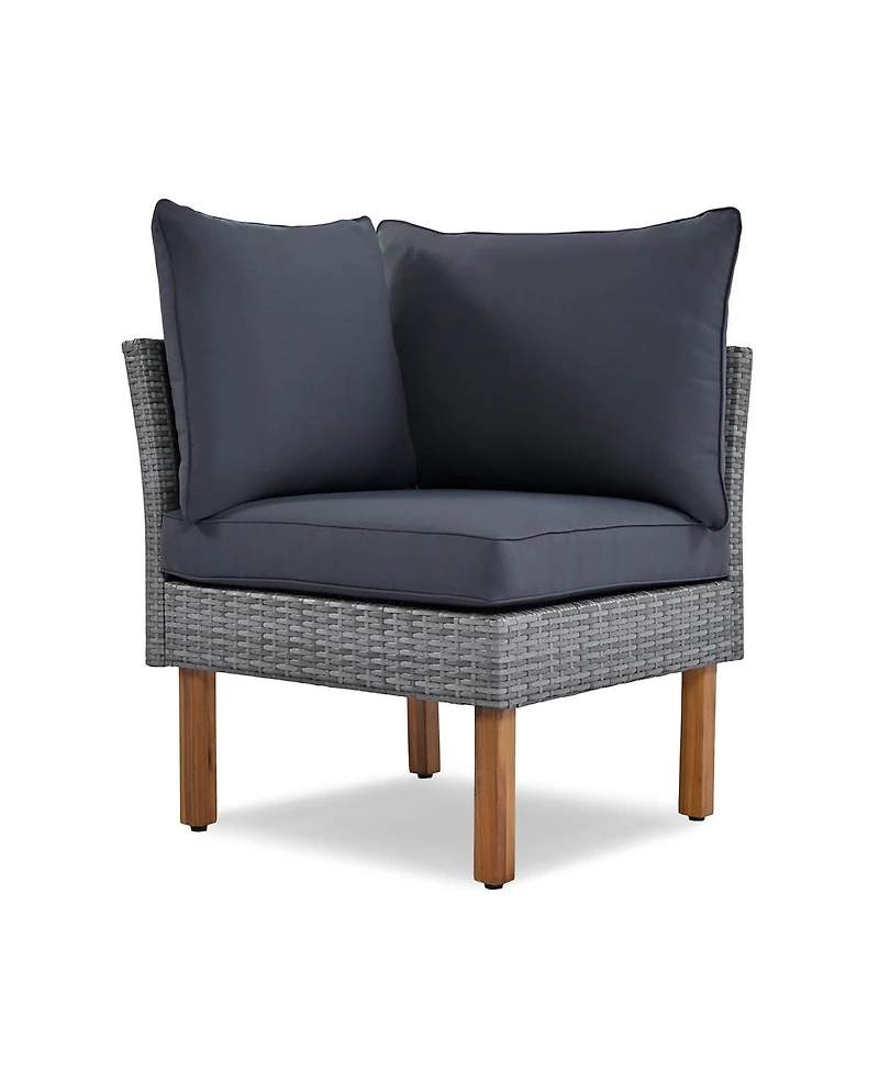 Streamdale Furniture 9-Piece Outdoor Patio Wicker Furniture Set with Acacia Wood Legs