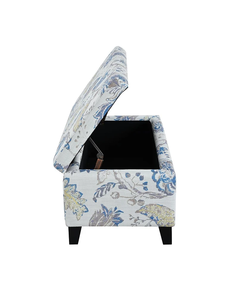 Streamdale Furniture Luxury Storage Ottoman with Floral Fabric & Hidden Compartment