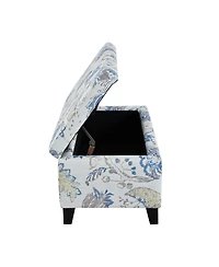 Streamdale Furniture Luxury Storage Ottoman with Floral Fabric & Hidden Compartment
