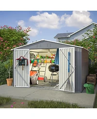 Streamdale Furniture Streamdale 10x8 Ft Outdoor Tool Storage Shed, All Weather Metal Shed