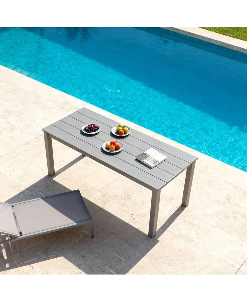 Streamdale Furniture Charcoal 68.9" Wooden-Textured Dining Table - Simple, High-Quality