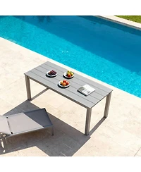 Streamdale Furniture Charcoal 68.9" Wooden-Textured Dining Table - Simple, High-Quality