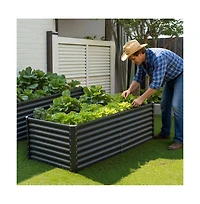 Slickblue 6x3x2 ft Galvanized Metal Raised Garden Bed