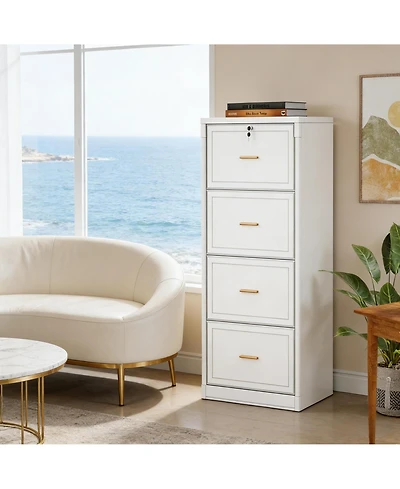 Rainsken 4-Drawer File Cabinet with Lock