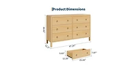 gaomon Wide 6 Drawer Dresser for Bedroom, Wooden Chest of Drawers with Large Storage & Metal Handles