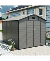 Streamdale Furniture Streamdale 8x10 Ft Plastic Outdoor Storage Shed - Lockable Resin Tool Shed