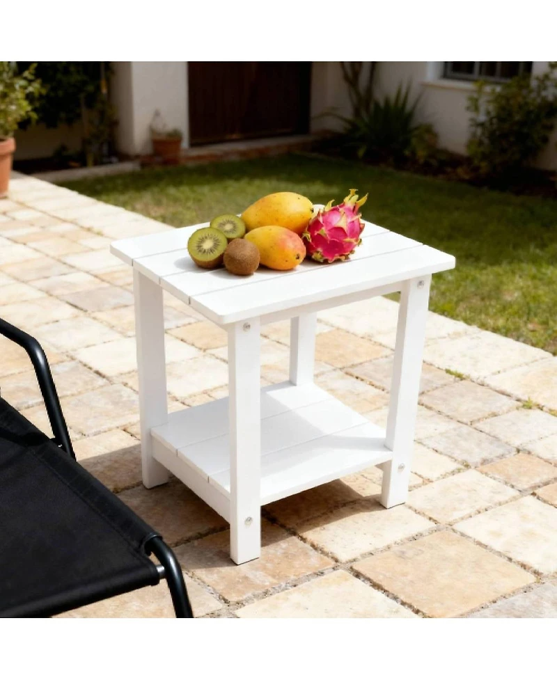 Streamdale Furniture Wooden-textured imitation wood side table, simple, rich texture, small tabletop, outdoor picnic