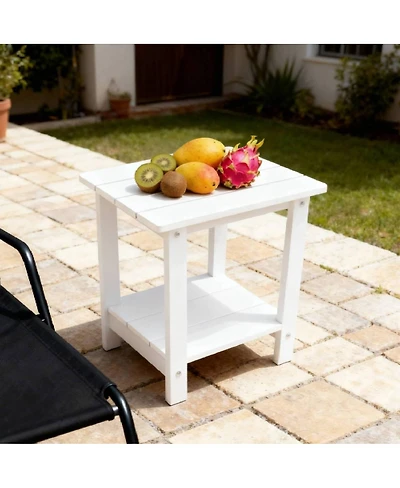 Streamdale Furniture Wooden-textured imitation wood side table, simple, rich texture, small tabletop, outdoor picnic