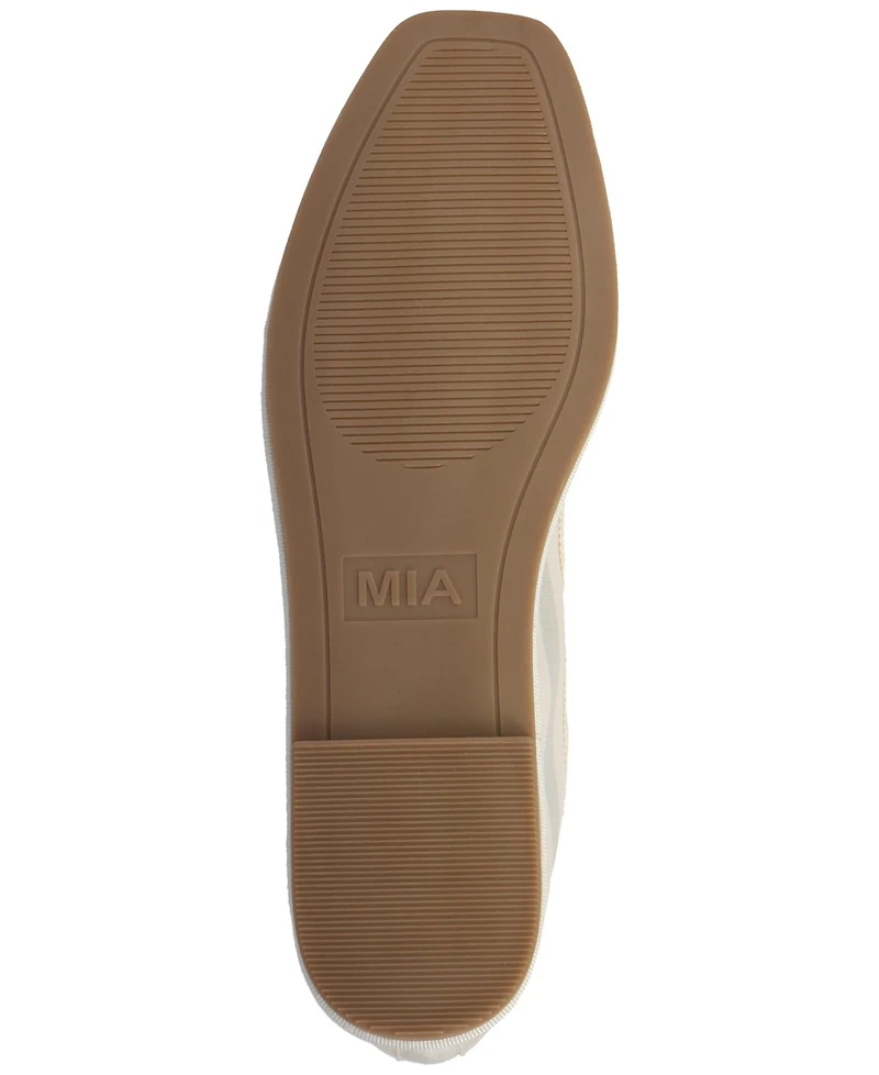 Mia Women's Morocco Striped Mesh Mary Jane Buckle-Strap Ballet Flats