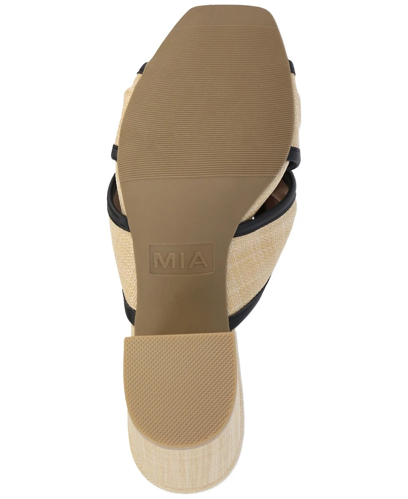 Mia Women's Hania Woven Raffia Slip-On Dress Sandals