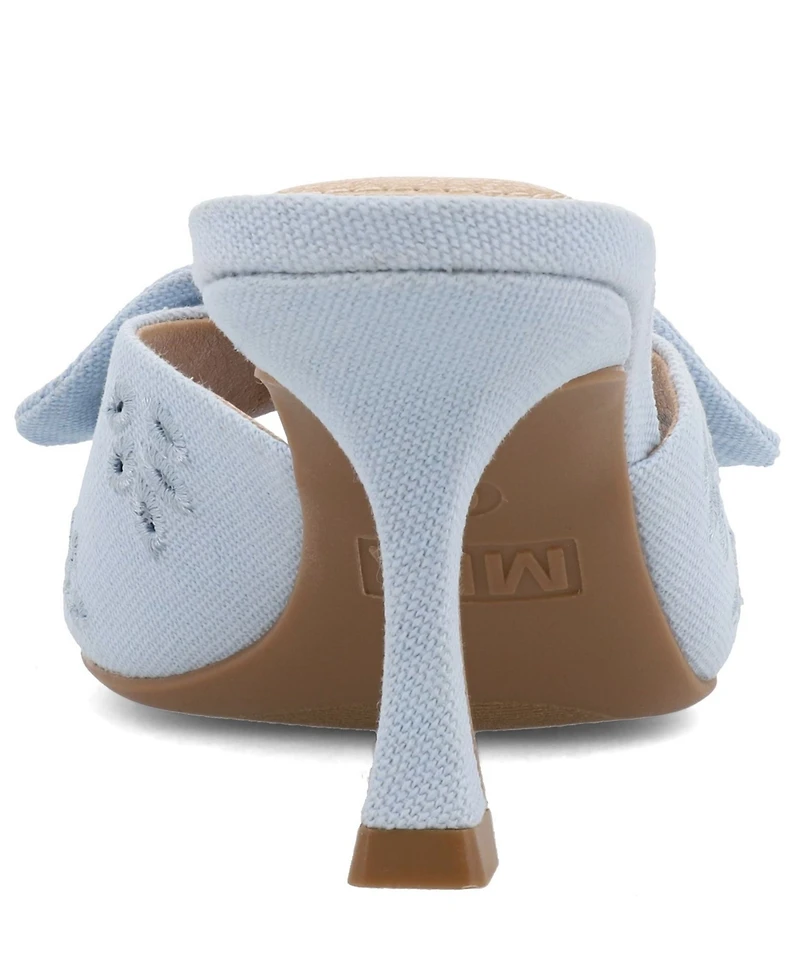 Mia Women's Elyzza Bow Slip-On Square-Toe Dress Sandals