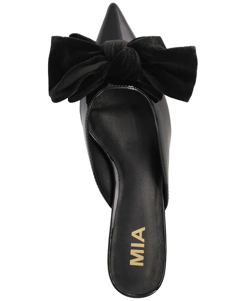 Mia Women's Chantelle Bow Pointed Toe Mule Pumps