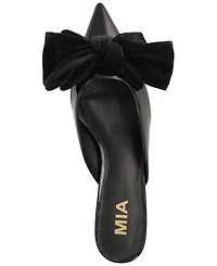 Mia Women's Chantelle Bow Pointed Toe Mule Pumps