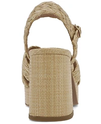Mia Women's Woven Raffia Platform Dress Sandals