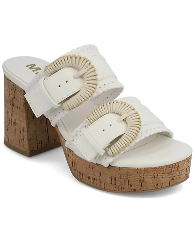 Mia Women's Woven Raffia Platform Dress Sandals