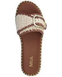 Mia Women's Sabriel Woven Raffia Slide Sandals