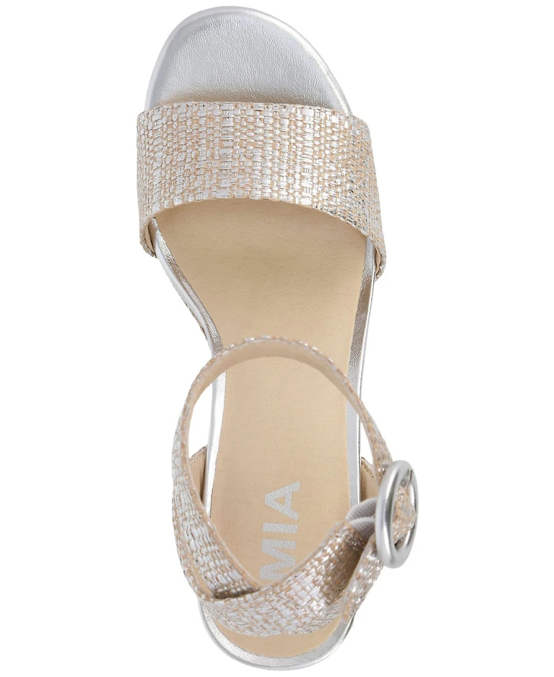 Mia Women's Renee Raffia Block Heel Platform Sandals