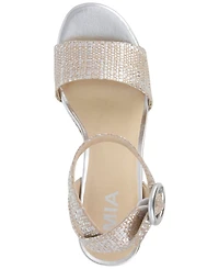 Mia Women's Renee Raffia Block Heel Platform Sandals