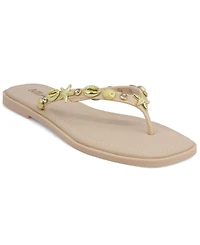 Mia Women's Tulah Nautical Charm Square Toe Flat Thong Sandals