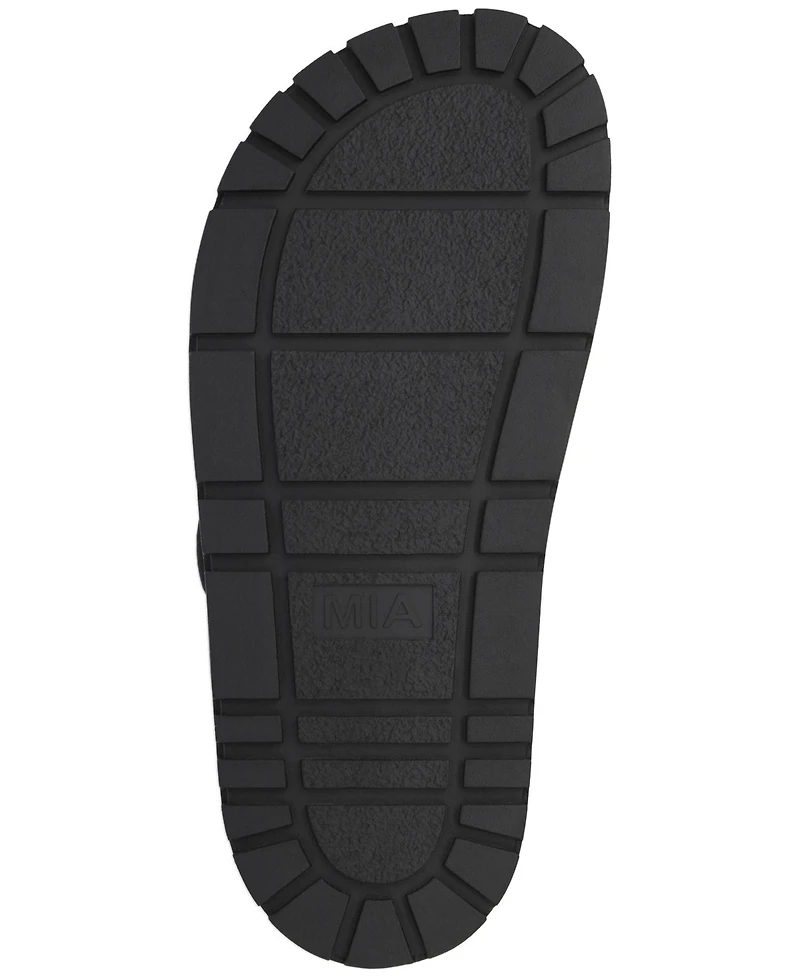 Mia Women's Monica Woven Double Buckle Slip-On Sandals