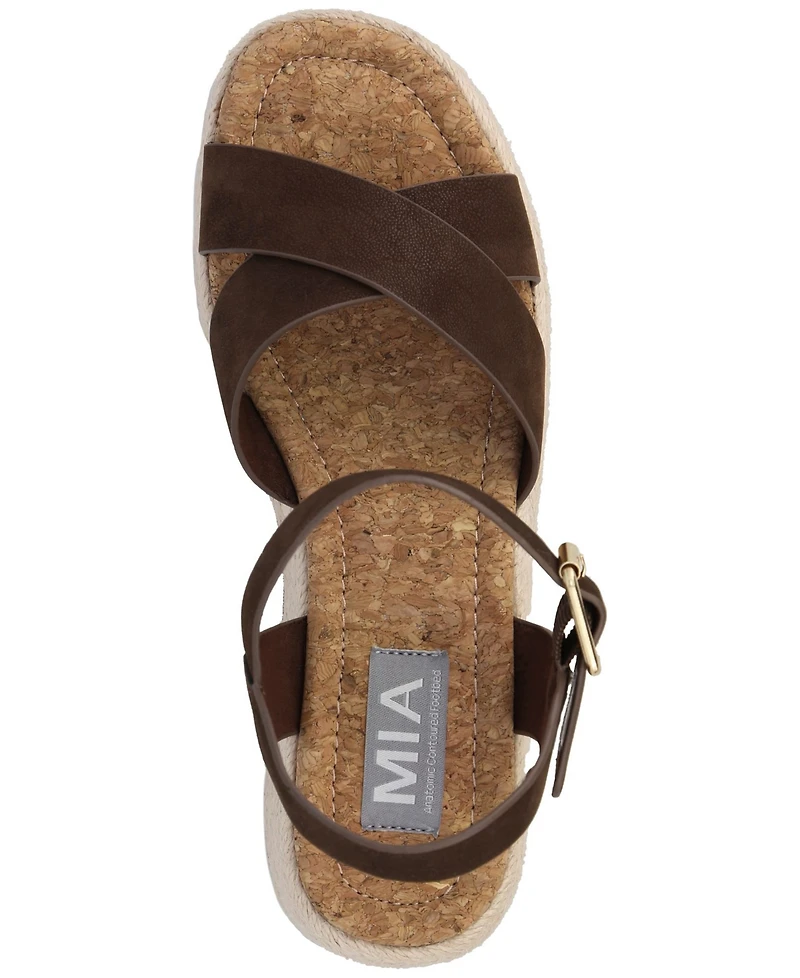 Mia Women's Nikky Round Toe Wedge Sandals