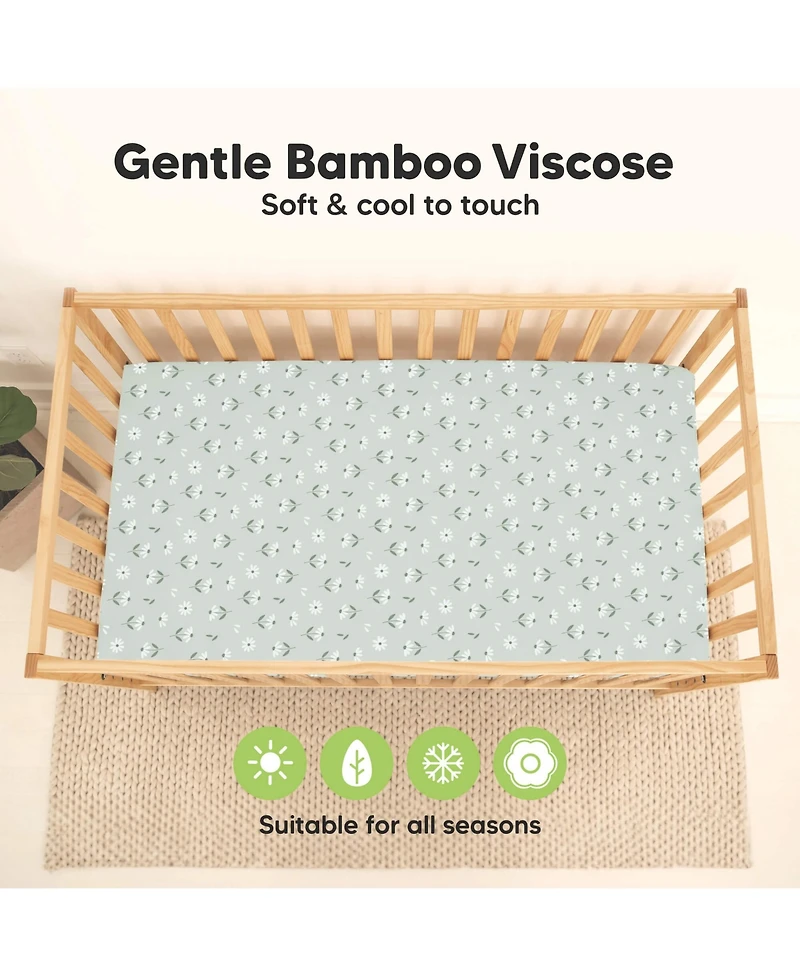 KeaBabies Waterproof Crib Sheets for Boys, Girls, 2pk Baby Fitted Sheet, Mattress Protector