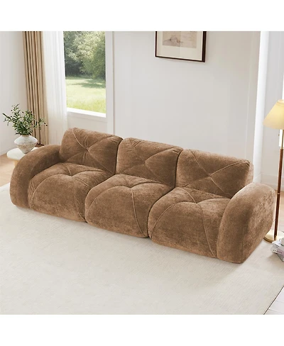 Streamdale Furniture Boneless Tufted Velvet Modular Sectional Sofa Couch