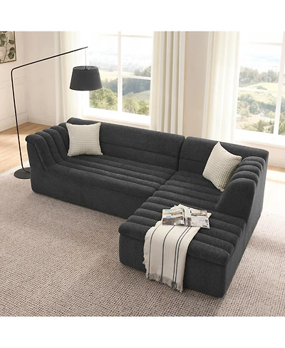 Streamdale Furniture L-Shaped Modular Sectional Sofa with Chaise, Chenille Upholstered