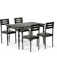 gaomon 5-Piece Industrial Dining Table Set, Modern Table & Chairs Set for 4, Compact Kitchen Set for Apartment